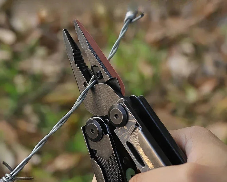 2025 New BHBT 19 in 1 Multi Tool Pliers with Damascus Blade Hoxagon Wrench Folding EDC Outdoor Camping Tools Home Repair