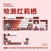 Anime Gaming Keyboard Keycaps 129 Key Set Pbt Material Five-Sided Heat Sublimation Transparent Side-Engraved Mechanical Keyboard