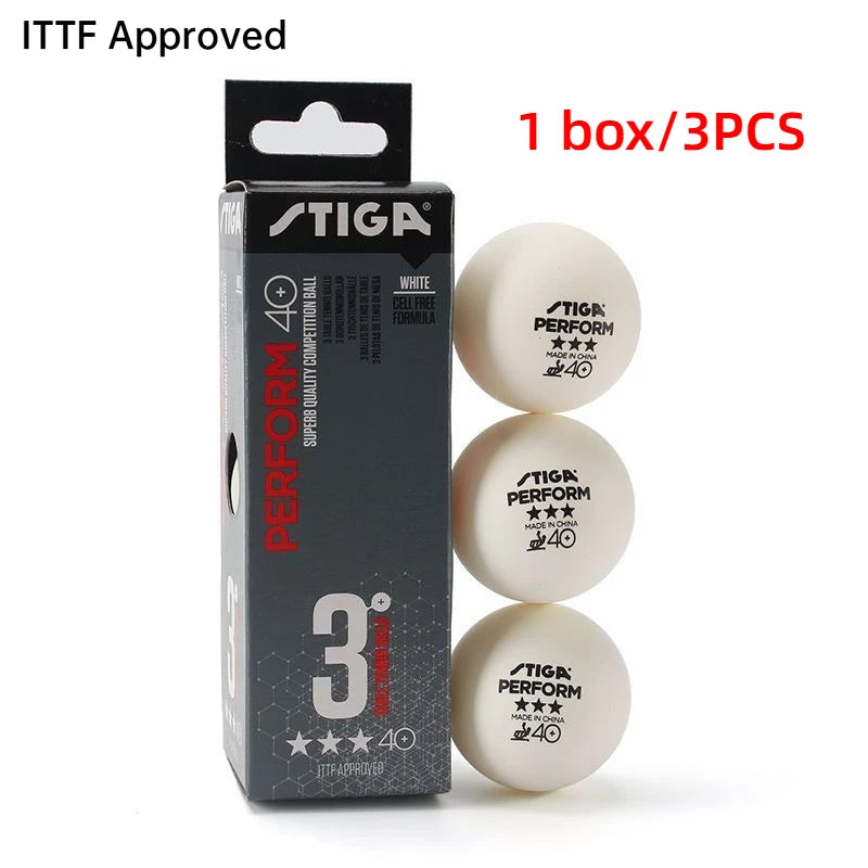 STIGA 3 Stars 40+ Table Tennis Balls ITTF ABS New Material Seamed Ping Pong Balls High Elasticity Durable Training Match Balls