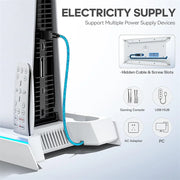 PS5/ PS5 Slim/ PS5 Pro Stand For Disc & Digital Console PS5 Cooling & Charging Station With 3-Level Fan PS5 Controller Charger