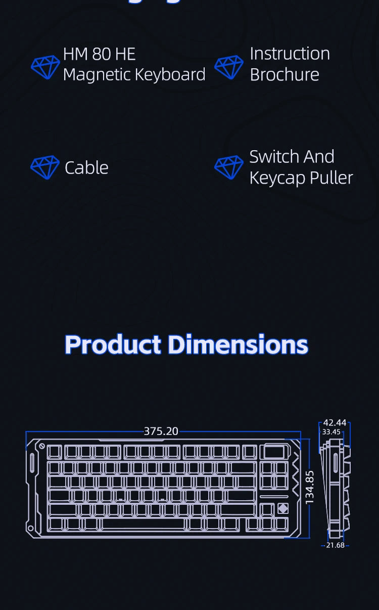 SIKAKEYB Castle HM80 HE 82 Keys New Arrival E-Sports Gaming  Gateron  Gaming Switch Aluminum Magnetic Keyboard