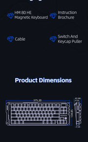 SIKAKEYB Castle HM80 HE 82 Keys New Arrival E-Sports Gaming  Gateron  Gaming Switch Aluminum Magnetic Keyboard