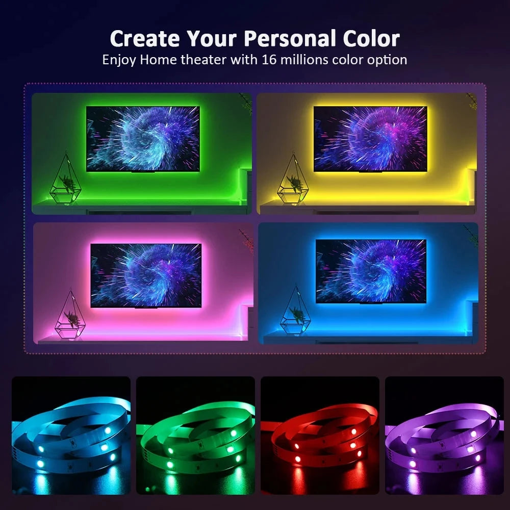 Smart Led Lights Strip TV Smart Bedroom Lighting Bluetooth Usb Led Strip Rgb 5V Adhesive Led Tape 5050 Wall Room Decoration