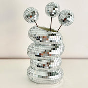 Disco Vase Modern Home Decoration Handmade Mirror Tile Flower Bottle Aesthetic Room Decor Funky Home Flower Vase Decor