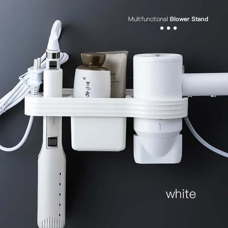 Home Accessory Set Storage Shelf, Holder for Storing Hair Dryer, Curling Iron, Bathroom Organizer