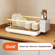 Kitchen Dish Storage Drainer Bowl Rack Sink Shelf Multifunctional Dish Drainer Countertop Chopsticks and Dishes Organizer