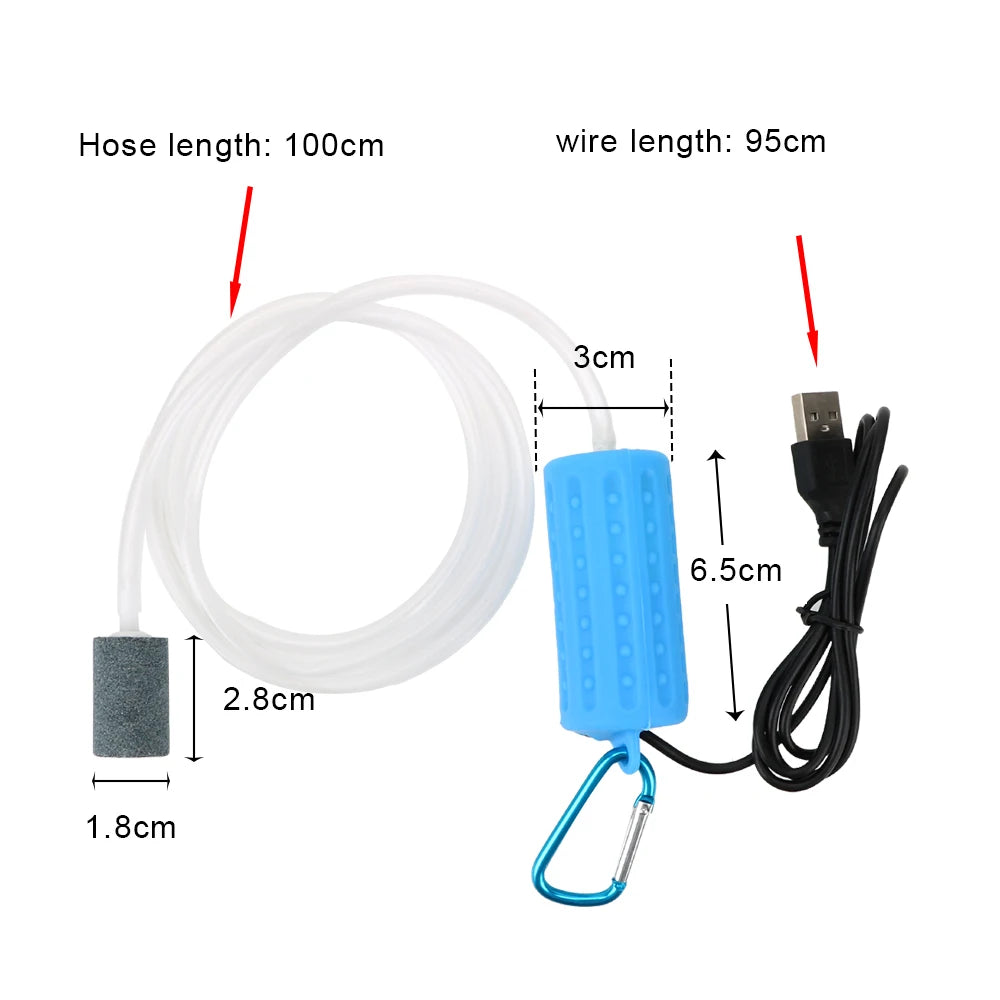 Fish Tank Accessories Mini USB Aquatic Terrarium Filter Mute Energy Saving Supplies Aquarium Fish Tank Oxygen Air Pump Portable