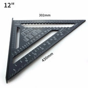 7''/12" Woodworking Tools Metal Carpenter Square Aluminum Alloy Protractor Miter Line Scriber Saw Guide Percision Carpentry Tool