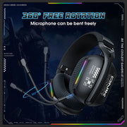 Wireless Gaming Headset: 2.4G/Wired/Bluetooth 3 Modes, Bendable HD Mic, Soft Ear Pads, Immersive Sound for PC/PS4/PS5 – Black