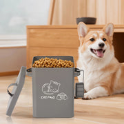 Pet Food Storage Box Metal Large Capacity Dog and Cat Food Storage Sealed Container With Lid and Spoon Dog Food Organizer Barrel