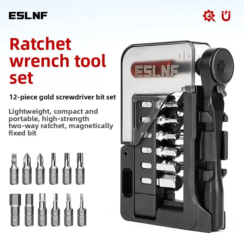 12-In-1 Bicycle Multitool Bike Ratchet Wrench Set Two-Way MTB Bike Hand Allen Key Tools Quick Release Ratchet Wrench Gadgets