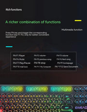 Eweadn GX330 Wired Keyboard Mouse Set Retro Punk ABS Keycaps Gaming Keyboard Mouse Headphones family Office PC Gamer Laptop Gift