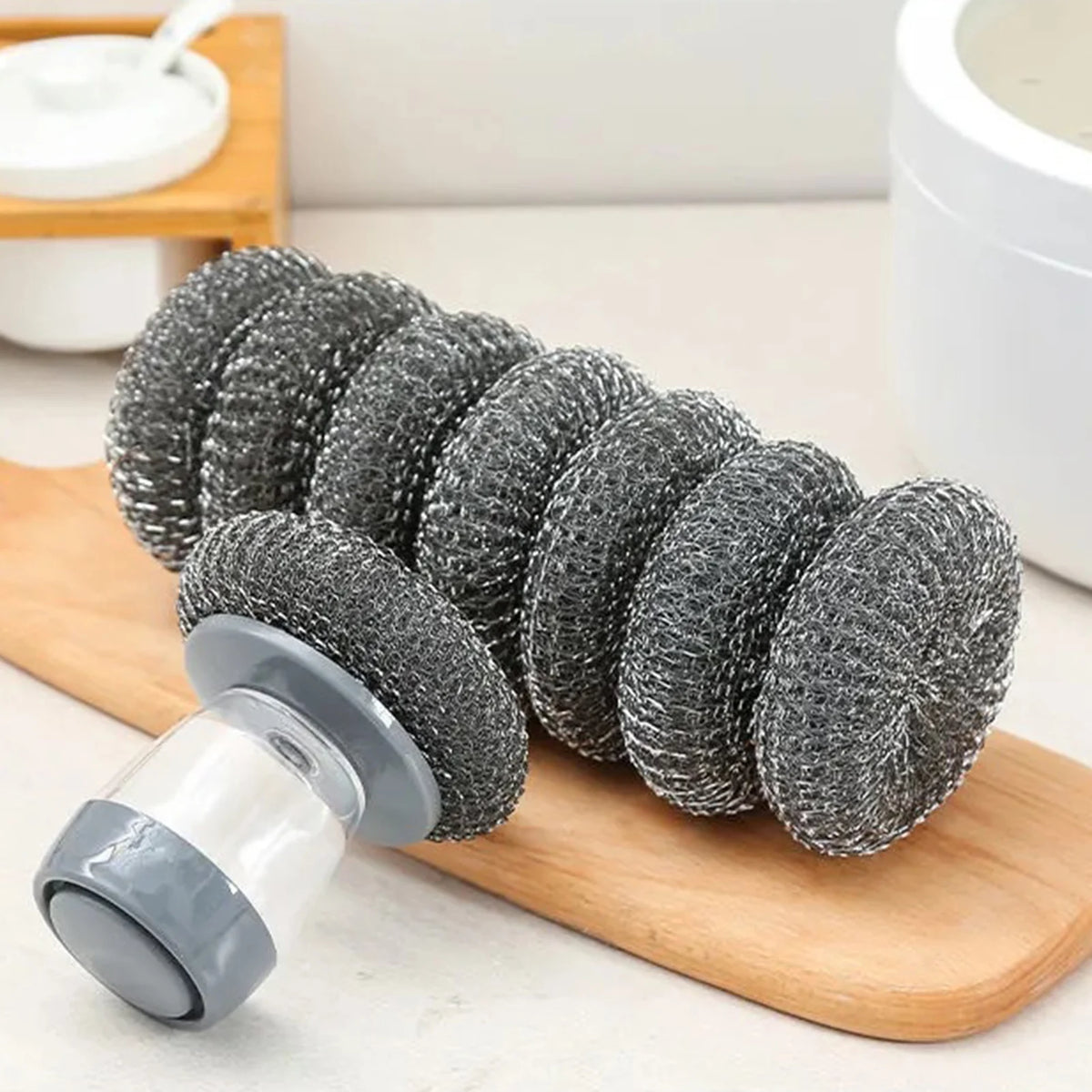Kitchen Soap Dispensing Dishwashing tool Cleaning Brushes Easy Use Scrubber Wash Clean Tool Soap Dispenser Brush Gadgets