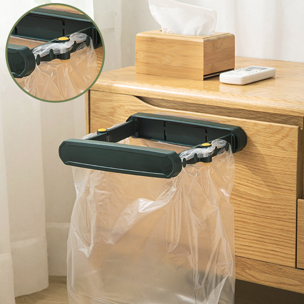 Kitchen Trash Rack Portable Cabinet Door Garbage Bags Holder Plastic Closet Garbage Storage Holder Kitchen Organizer Dish Rack