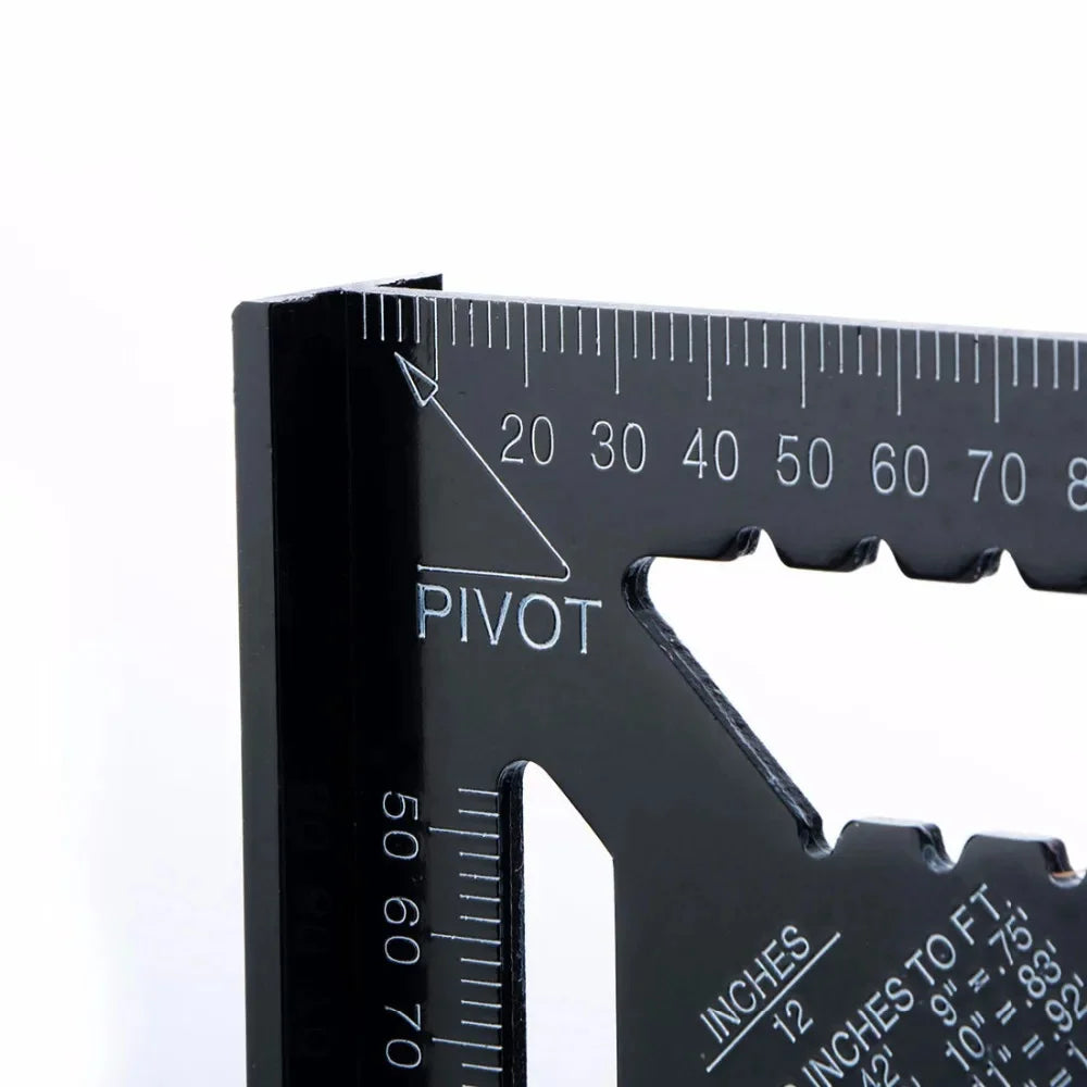 7''/12" Woodworking Tools Metal Carpenter Square Aluminum Alloy Protractor Miter Line Scriber Saw Guide Percision Carpentry Tool