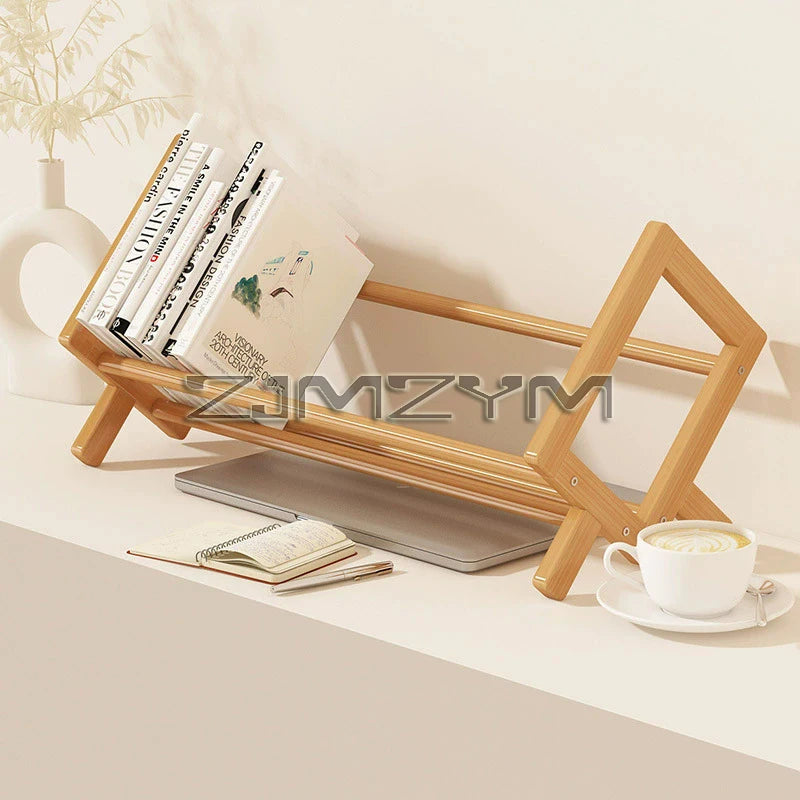 Desktop Bookshelf Home Living Room Small Decoration Bamboo Decorative Shelf Desk Multi-shelf Bookcase Storage Shelf
