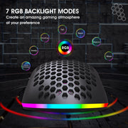 HXSJ T66 RGB 2.4G Wireless Gaming Mouse RGB Lighting Charging Mouse with Adjustable DPI Ergonomic Design for Desktop Laptop
