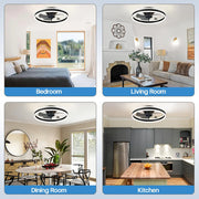 IRALAN Smart Ceiling Fan With Lights Remote Control Bedroom Decor Ventilator Lamp 6-speed wind speed led Circulator fan light