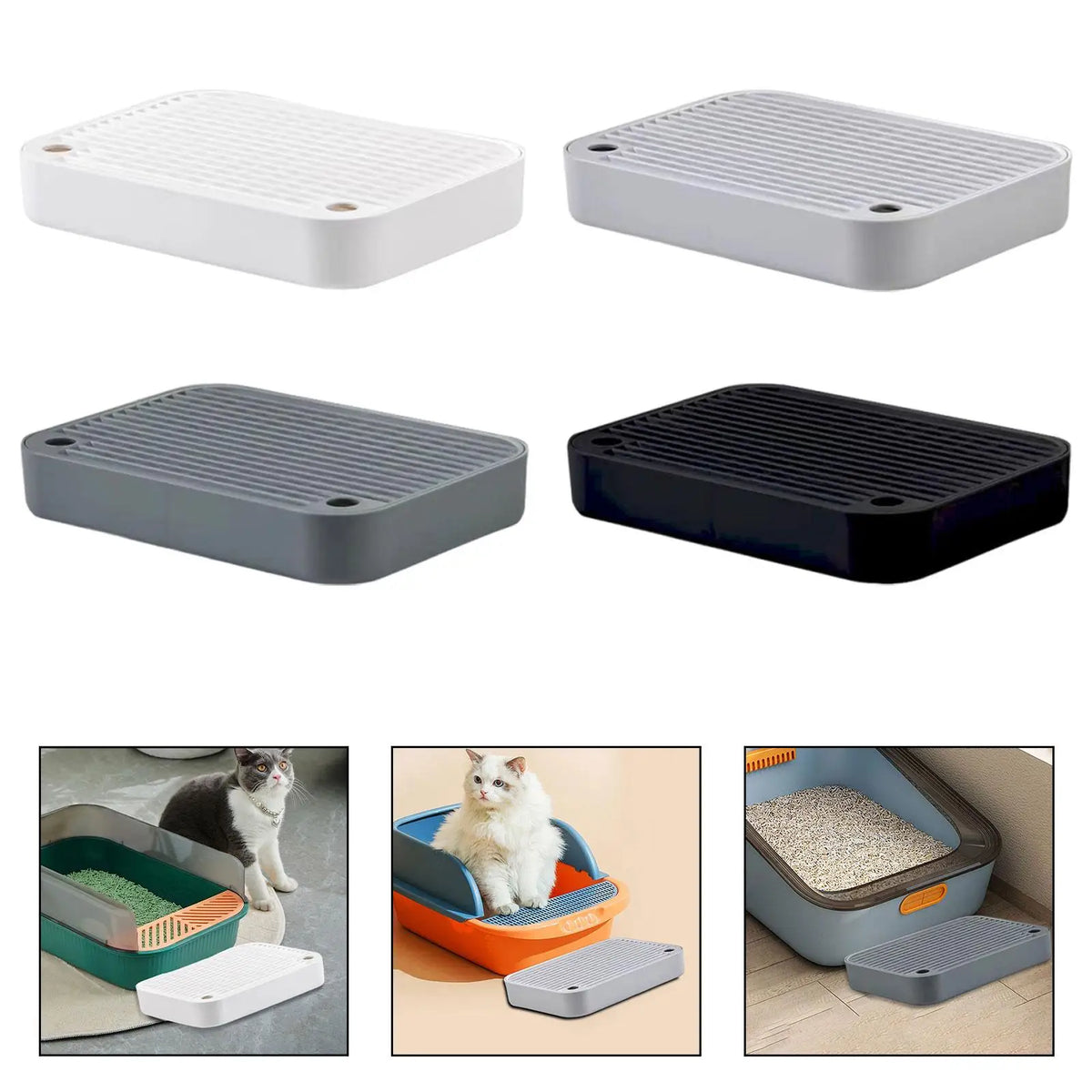 Cat litter box, foot board, stays tidy, detachable, portable, easy to clean,