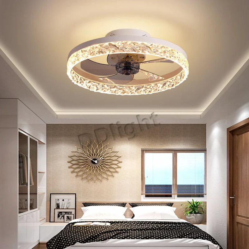 Modern New Smart LED Ceiling Fan Lights Remote Control Dimmable Bedroom Decor Ventilador Lamp Living Dining Room Indoor Lighting