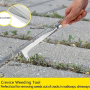 Crack Weeder Crevice Weeding Tool Stainless Steel Manual Weeder Beech Handle Gardening Tool