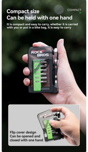 ROCKBROS Mini Ratchet Tool Set Ratchet Wrench Hand Tools Bicycle Mechanical Tools Aluminum Alloy Quick Release Ratchet Wrench