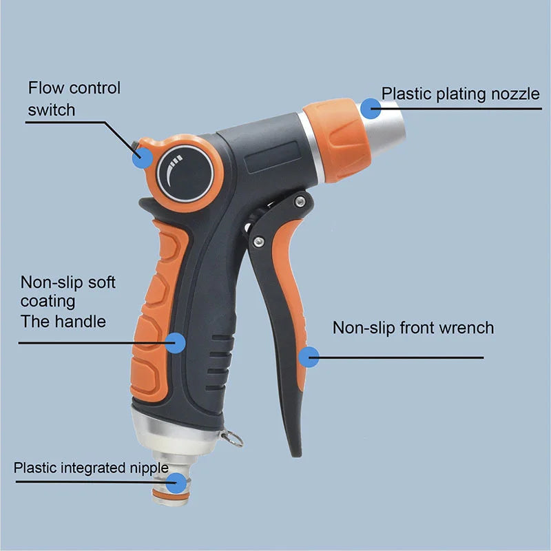 Multi Functional Garden Spray, Car Wash, High Pressure, Durable, Hand-Held Tools, Gardening Irrigation Tools。