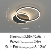 Smart Home Modern Round Design LED Ceiling Chandelier For Living Room Restaurant Bedroom Circle Rings Lighting Fixture Luminaire