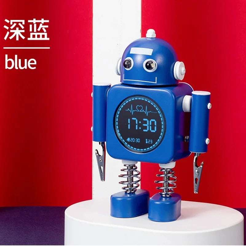 2025 Robot Smart Alarm Clock Led Wake-up Light Luminous Snooze Living Room Bedroom Desk Clock Children's Gifts Home Decoration