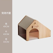 Solid Wood Cat Bed Large Space Enclosed Bed Cats Moisture-proof and Waterproof Cat's House Durable Cat Accessories Products