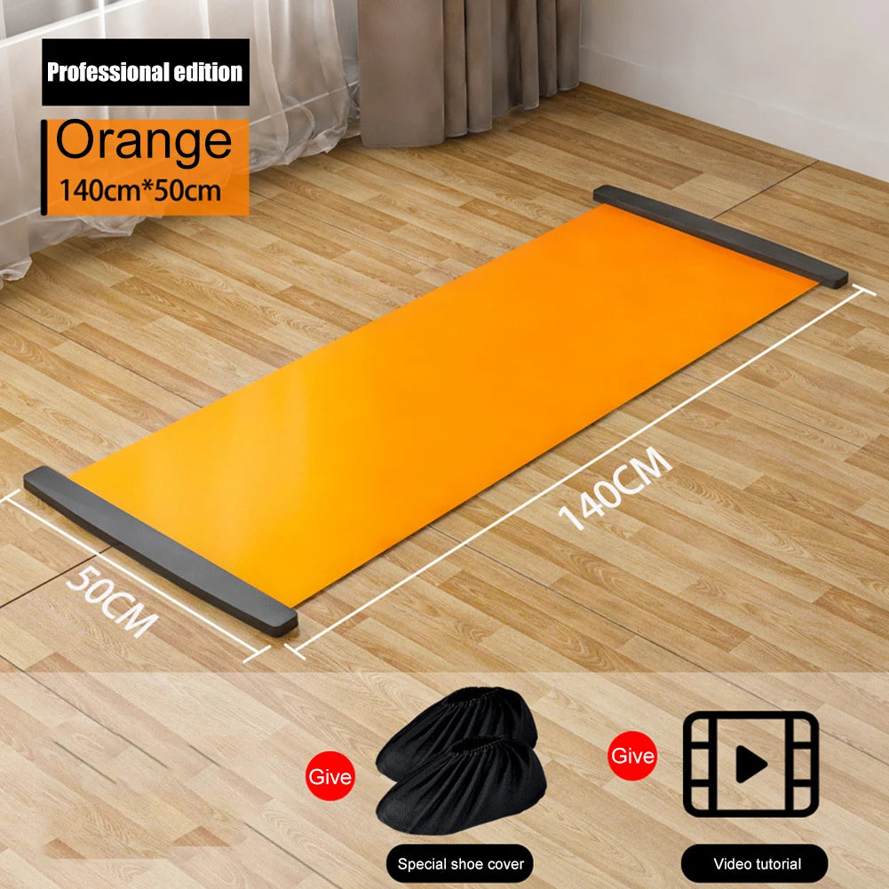 Yoga Practice Mat Pilates Sport Fitness Sliding Mat w/ Anti-Slip Layer Low-Impact Exercise Mat For Balance Training Core Workout