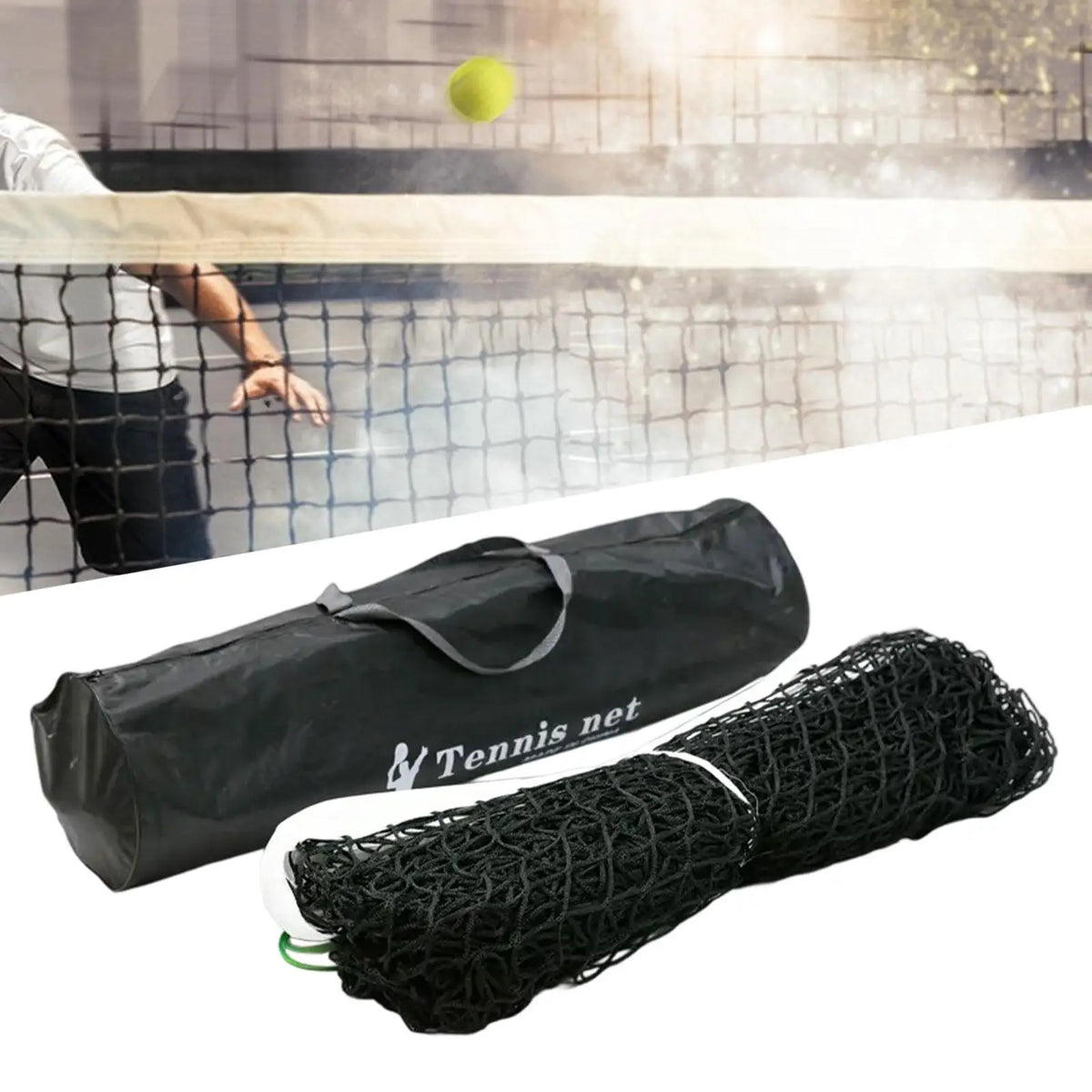 Standard Tennis Net Weatherproof Quick Install Portable Polyethylene Steel Wire Pull Rope Tennis Court Net for Home Yards