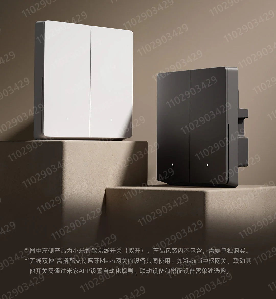 Xiaomi Smart Switch Wall Switch Double Key Dual Control Live Neutral Line Work For Smart Light Remote Control Switch Mi Home New