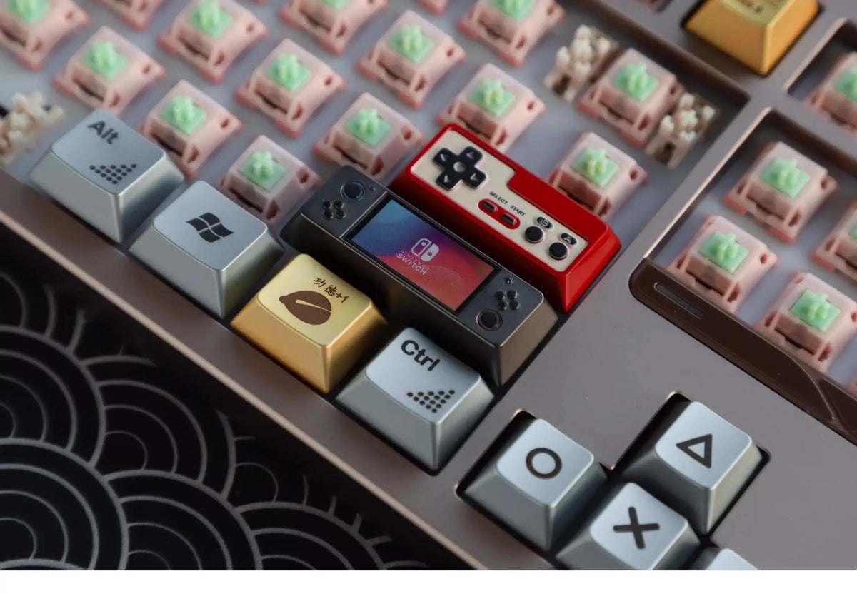 Original Red White Gaming Console Retro Enter keycap Mechanical Keyboard Metal PC Gaming Keyboard Collect gift keycap