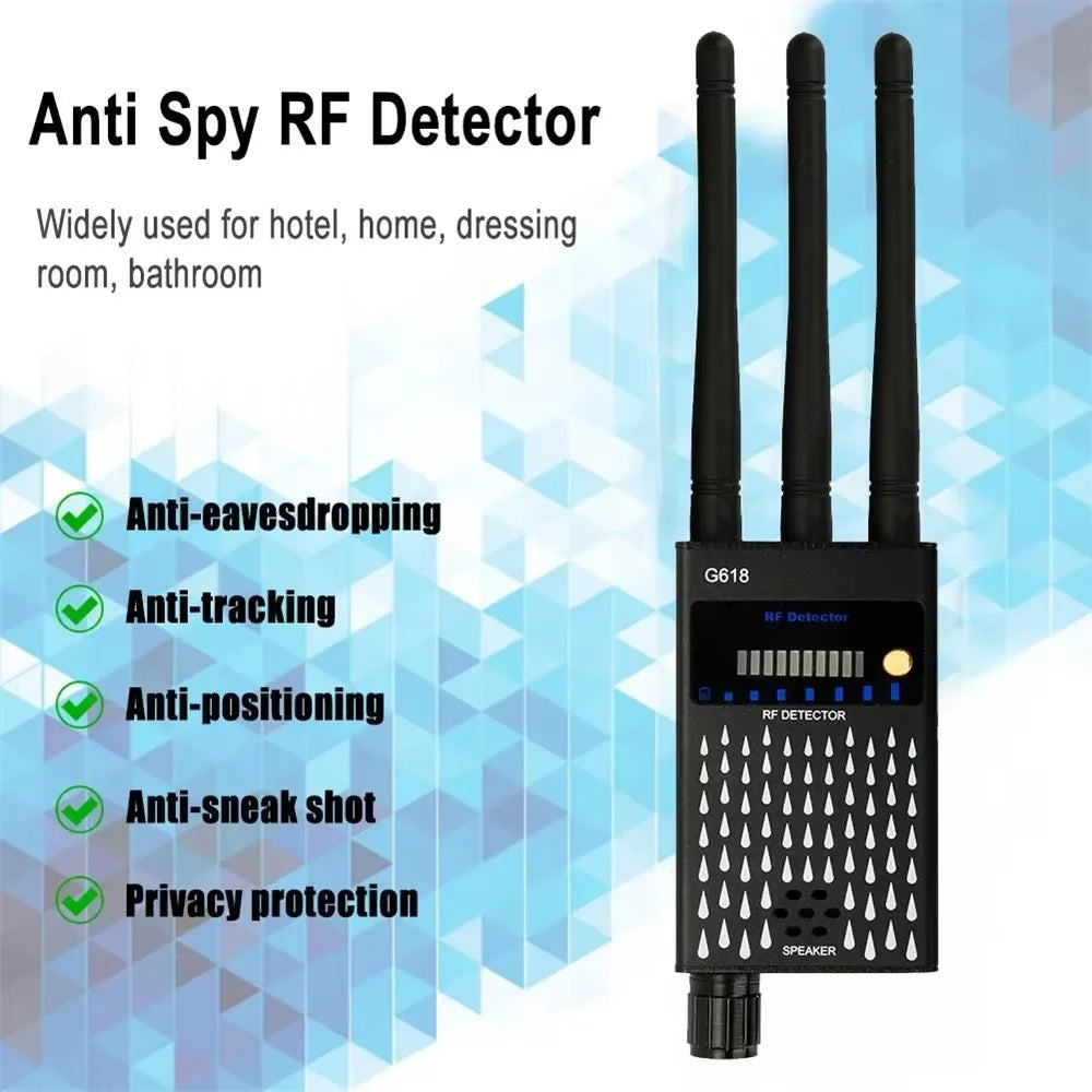 Anti Spy Hidden Camera RF Detector bug Finder GPS Tracker 4G 5G Mobile Signal WiFi bluetooth Scanner Find Out Spy Gadgets Detect