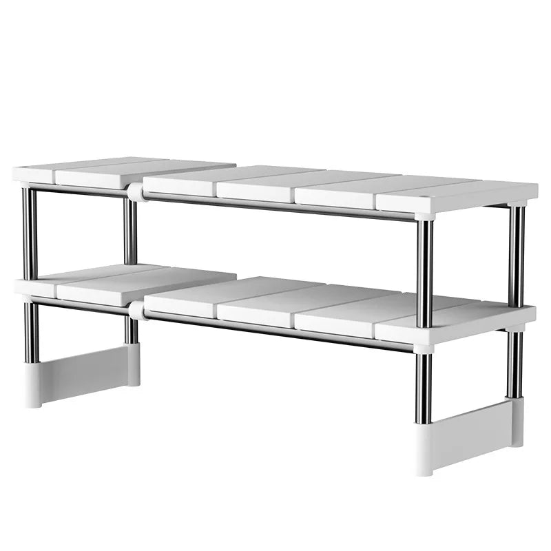 Kitchen Bathroom Cabinet Organizer Durable Multi-Layer Space-Saving Pot Holder Adjustable Under Sink Storage Rack Expandable