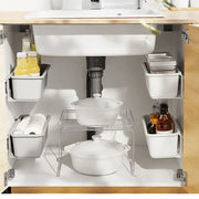 Kitchen Under Sink Storage Rack Spice Bottle Holder Organizer Shelf Bathroom Organizer Stand Wall-mounted Plastic Chopstick Box