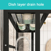 Kitchen Drain Shelf Steel Multi Organizer Cabinet Multi-Functional Kitchen Storage Rack Large Over The Sink Dish Rack with Cover