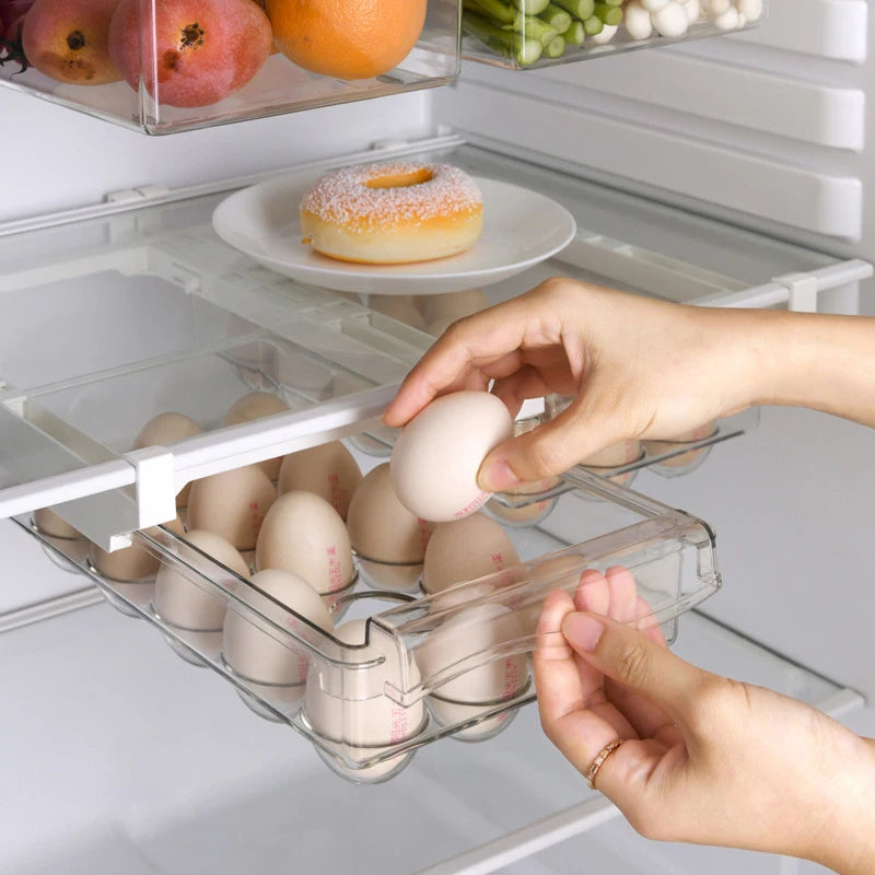 Hanging Fridge Storage Clear Refrigerator Shelves Organizer Eggs Fruits Vegetable Food Container Space Saving Kitchen Drawer Box