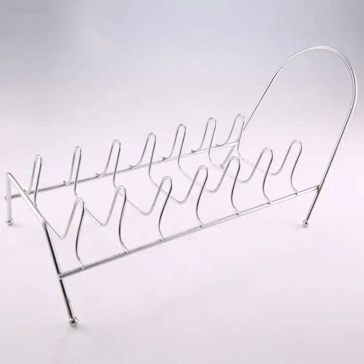 Kitchen Storage Draining 7/9 Slots Pot Lid Dish Rack Plates Metal Bowl Storage Holder Drying Stand Organizer Kitchen Tools