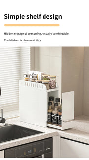 Kitchen Spice Organizer Kitchen Pull Out Seasoning Drawer Rack Countertop Dustproof Cup Storage Rack Multipurpose Spice Cabinet