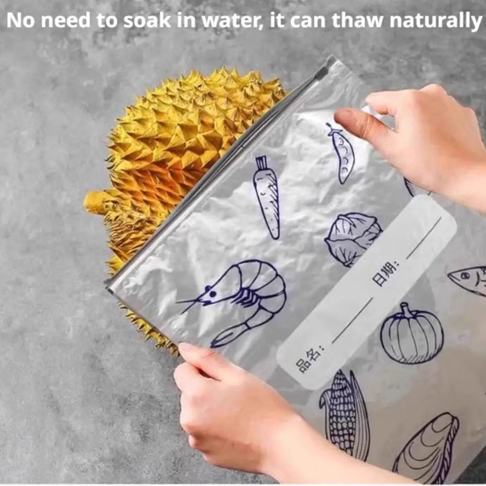 Sealed Food Storage Bag Aluminum Foil Reusable Freezer Bag Fresh Keeping Container Leakproof Meal Prep Kitchen Storage Organizer
