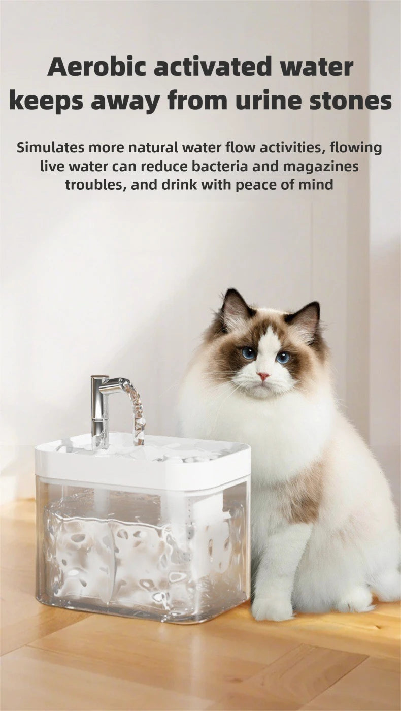 Cat Water Bowl Automatic Pet Fountain Cat Water Fountain Pet Water Dispenser Automatic Drinking Dispenser for Small Medium Pets