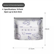 Sealed Food Storage Bag Aluminum Foil Reusable Freezer Bag Fresh Keeping Container Leakproof Meal Prep Kitchen Storage Organizer