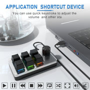 6 Keys 1 Knob RGB Programming Macro Gaming Knob Keypads Mini Custom Programming Keyboard USB Mechanical Keyboard for Photoshop