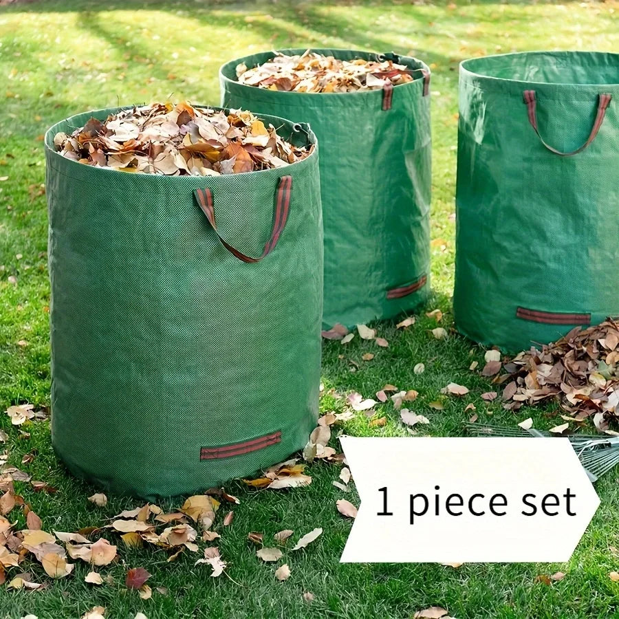Garden garbage bag heavy-duty with handle, reusable outdoor courtyard garden bag, foldable leaf and garbage recycling bag