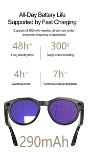 2026New800W Camera AI Glasses Men Color-Changing Smart Translation Glasses Photo Video Recording Waterproof Call SmartSunglasses