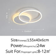 Smart Home Modern Round Design LED Ceiling Chandelier For Living Room Restaurant Bedroom Circle Rings Lighting Fixture Luminaire