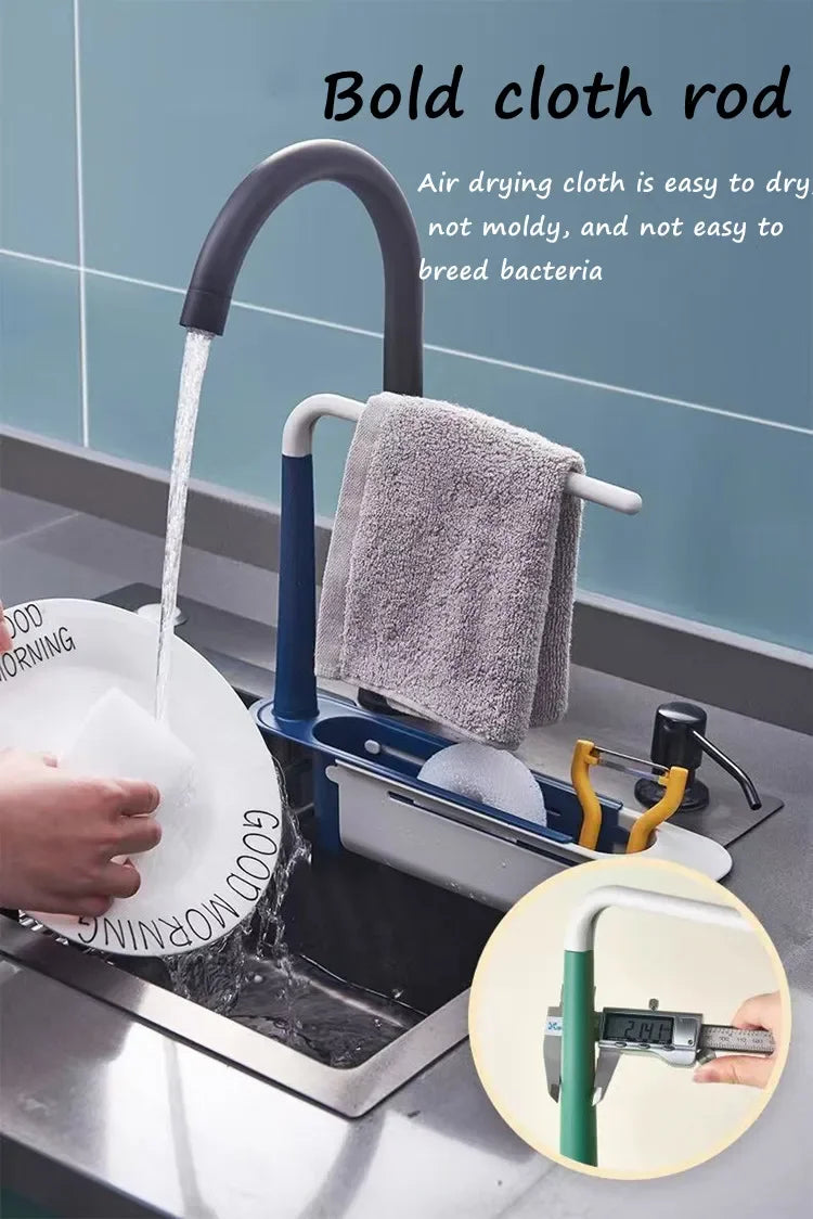 Kitchen Sink Drain Rack Telescopic Sink Shelf Sinks Organizer Soap Sponge Holder Storage Basket Kitchen Gadgets Accessories Tool