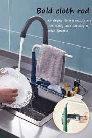 Kitchen Sink Drain Rack Telescopic Sink Shelf Sinks Organizer Soap Sponge Holder Storage Basket Kitchen Gadgets Accessories Tool